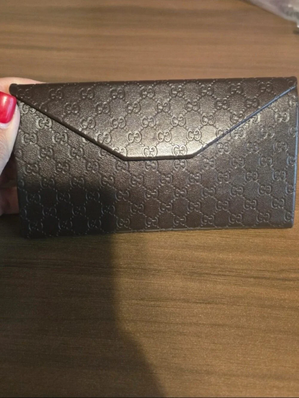 Gucci Brown Micro Guccissima Eyeglasses Sunglasses Hard Case w/ Authentic Cards